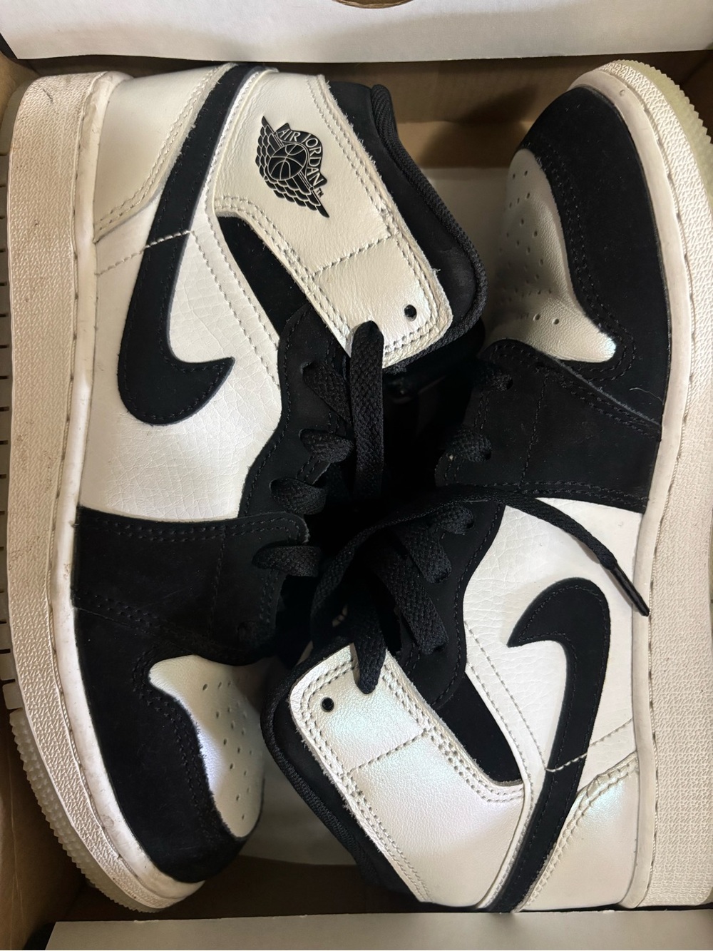 Jordan Black and White High-Top Sneakers